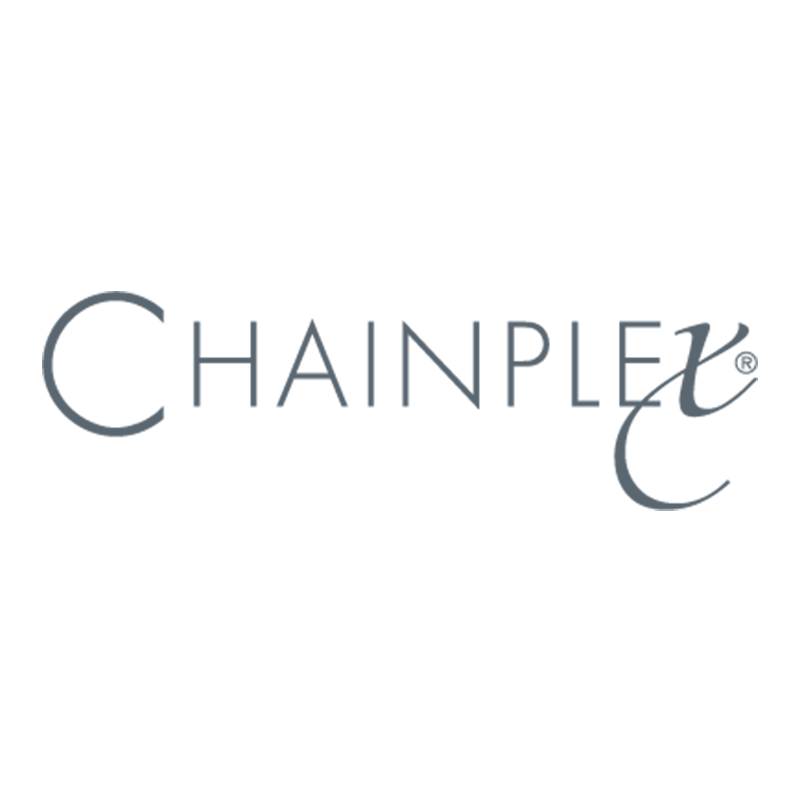 The Chainplex logo features the brand name "CHAINPLEX" in a thin, elegant serif font on a light gray background.