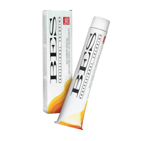A tube and box of BES Professional Color ML 100 hair dye are shown against a white background.